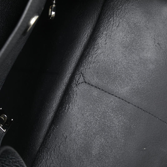 Dior Charm Open Bar Handbag Tote Bag Black Leather - Picture 6 of 10